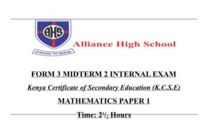 Form 3 mid term exams 2026