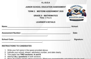 Grade 8 mathematics exam